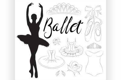 Ballet icon set