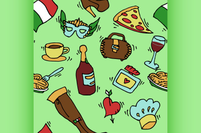 Italy doodle set pattern