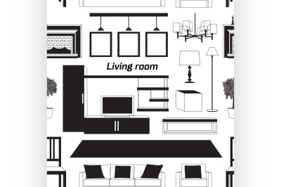 Cool graphic living room pattern