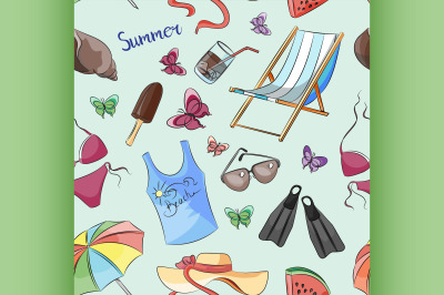 Pattern of summer symbols