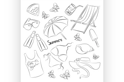 Collection of summer symbols