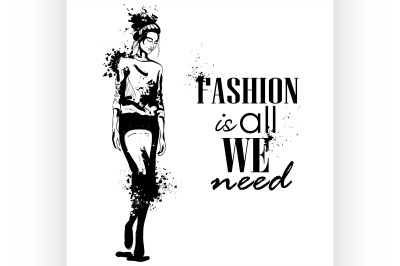trendy look girl with splashes