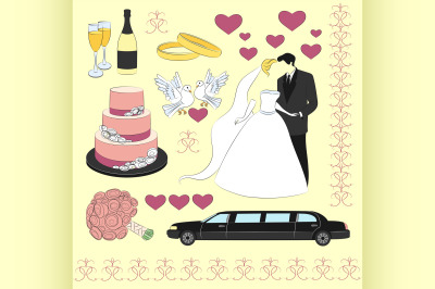 Wedding icon set