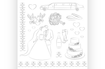 Wedding icon set