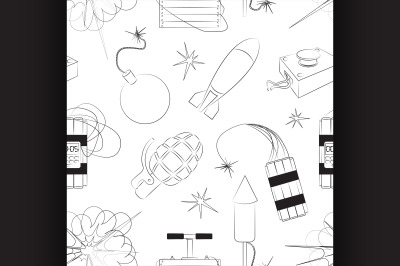 Set of bombs. Explosives pattern