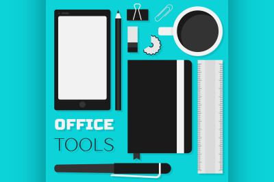 Flat design office tools