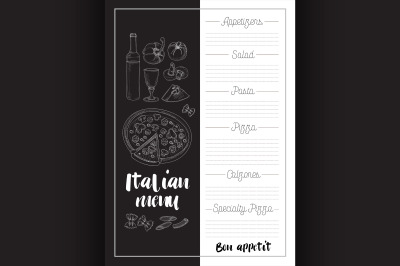 Italian food menu