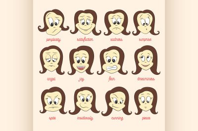 Vector set of smile faces