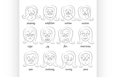 Vector set of smile faces