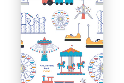 Amusement Park icons pattern