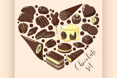 Set of chocolate