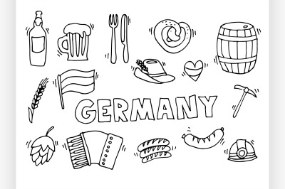 Germany travel set vector illustration