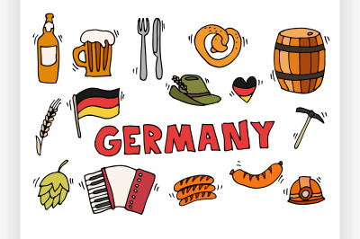 Germany travel set vector illustration