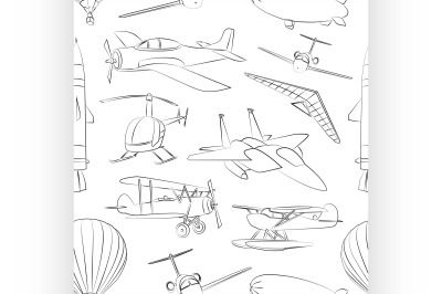 Aviation Icons Set pattern