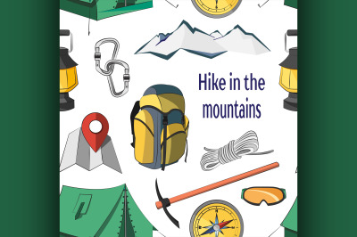 Hike in the mountains pattern