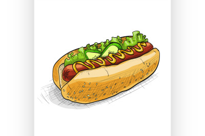 hot dog, color picture