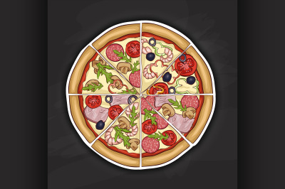 pizza color picture sticker