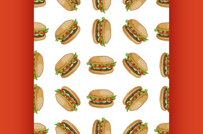 seamless pattern color burger