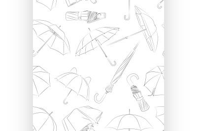 Hand drawn umbrellas pattern