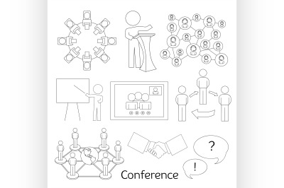 Conference icons set