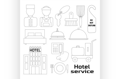 Hotel service icons set