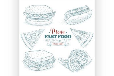 Scetch fast food menu