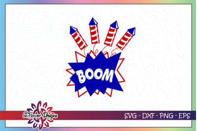 Boom Fireworks 4th  July Graphic