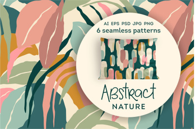 Abstract Nature. 6 seamless patterns