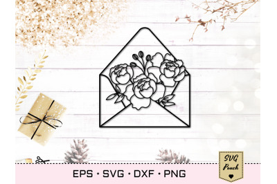 Floral Envelope SVG