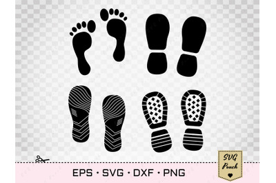 Footprints and Shoe Prints SVG