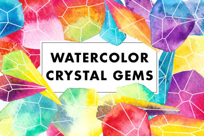 Watercolor Crystal Gems