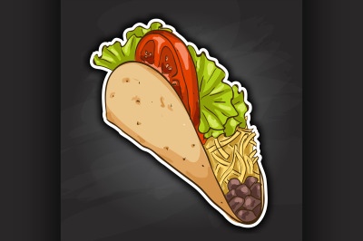 taco, color picture sticker