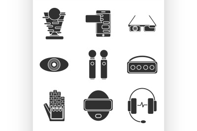 Virtual reality icon set