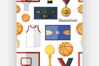 Basketball icons pattern