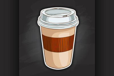 Coffee to go color picture sticker