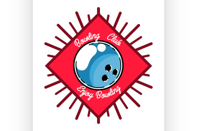 Color vintage bowling emblem