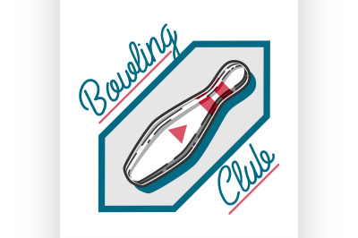 Color vintage bowling emblem