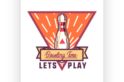 Color vintage bowling emblem