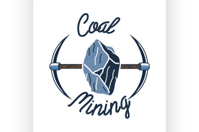 Color vintage coal mining emblem