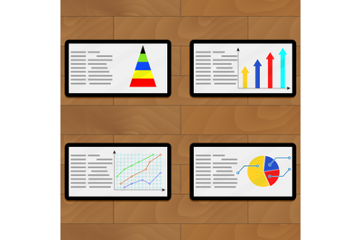 Set of tablets with color chart