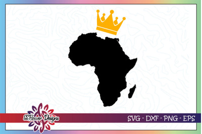 Africa map crown svg