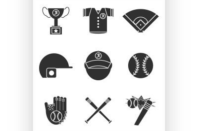 Baseball icons set