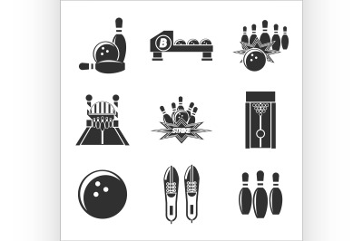 bowling icon set