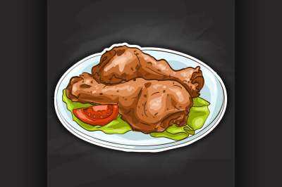 chicken legs color picture sticker