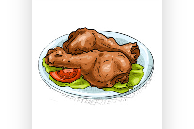 chicken legs color picture sticker