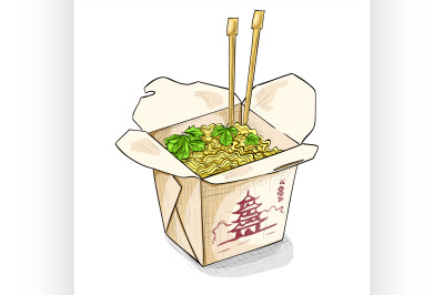 chinese noodles box color picture