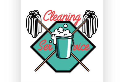 Color vintage cleaning service emblem