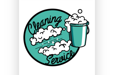 Color vintage cleaning service emblem