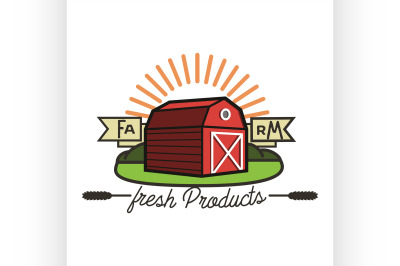 Color vintage farm emblem