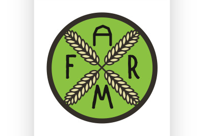 Color vintage farm emblem
